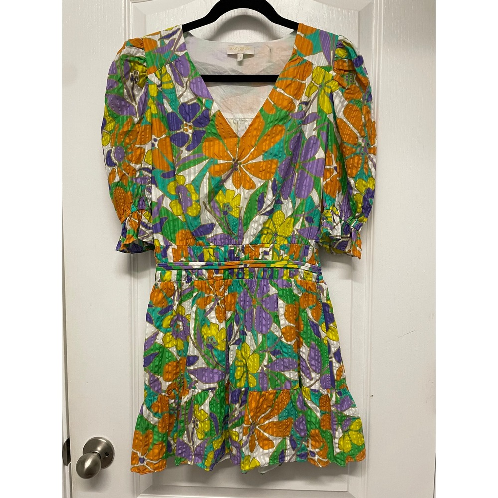 $395 Ramy Brook Retro Floral Garden Susan Mini Dress‎ - Size Small - Picture 2 of 11